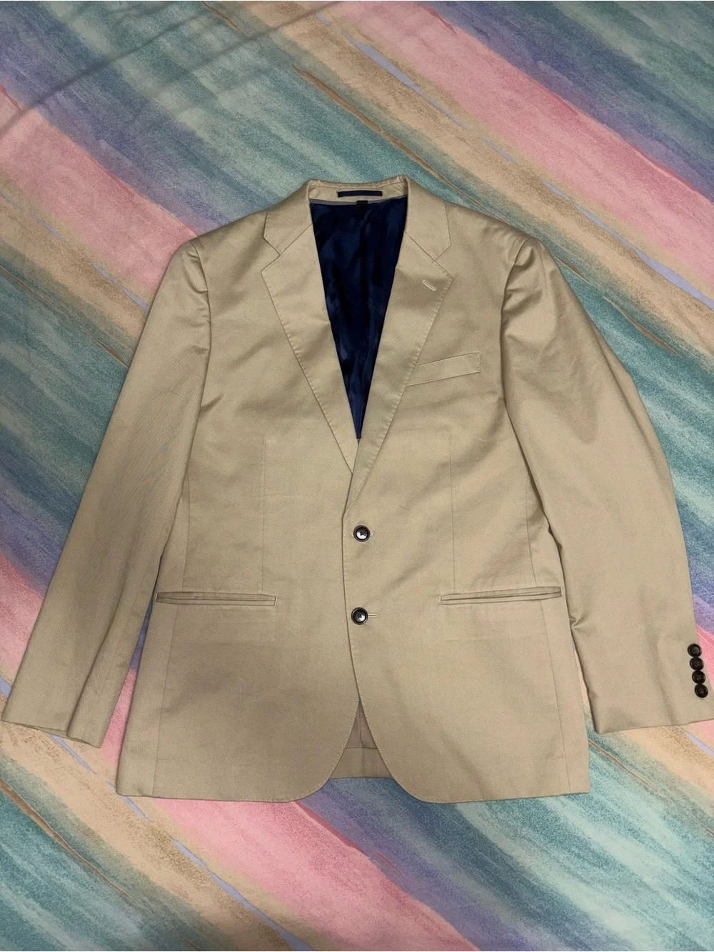 J. Crew Ludlow Slim tan Italian Suit (Jacket/Pants) size 40S cotton